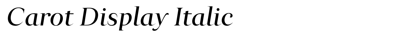 Carot Display Italic